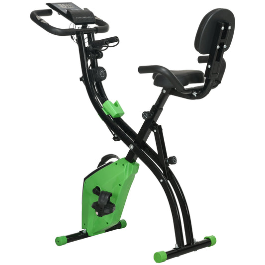 2-In-1 Folding Exercise Bike with 8-Level Magnetic Resistance Green