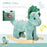 Kids Plush Ride-On Rocking Horse Triceratops-shaped Plush Toy Rocker with Realistic Sounds for Child 36-72 Months Green