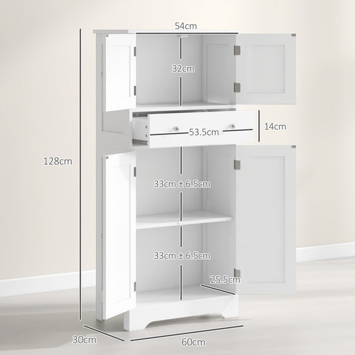 Kitchen Cupboard Kitchen Cabinet with Drawer and Adjustable Shelf White