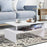 2-Tier Coffee Table Side/End Table Modern Rectangular Design w/ Open Shelf Living Room Entryway Hallway Furniture White