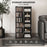 Set of 2 CD Storage Units with Adjustable Shelves High Gloss Black