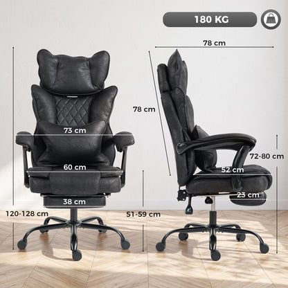 Big and Tall Office Chair with Lumbar Support, Black