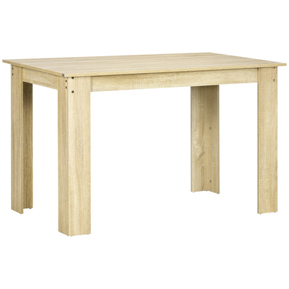 Dining Table for 4-6 People, Wood Effect Tabletop, Oak