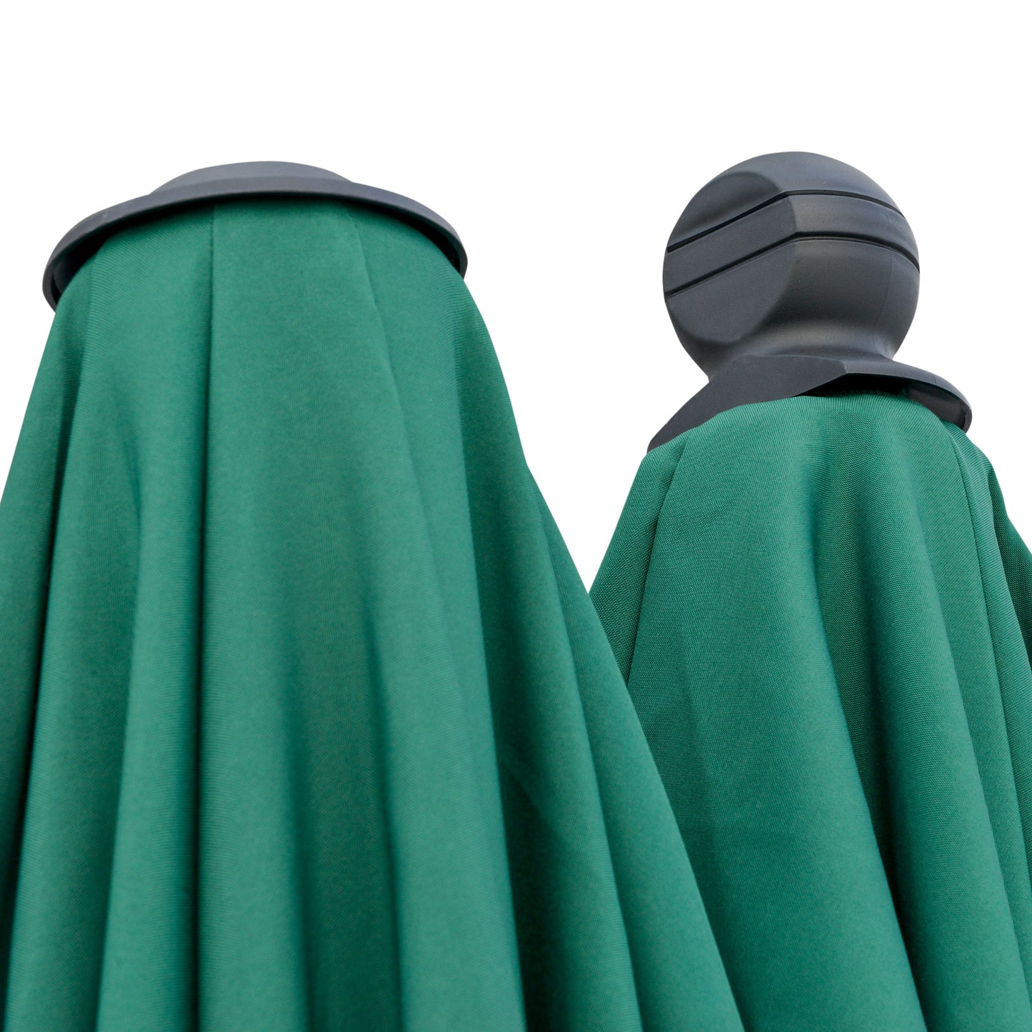 2m Half Parasol Market Umbrella Garden Balcony Parasol with Crank Handle, Cross Base, Double-Sided Canopy, Green