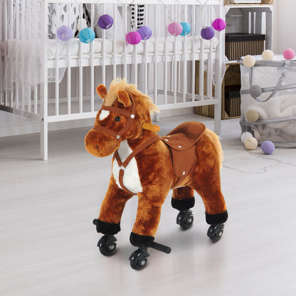 Rocking Horse Ride on Rocker Children Plush Toy Wooden Horse Sound