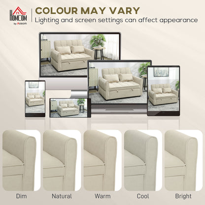 2 Seater Sofa Bed, 3-in-1 Sleeper Sofa with Adjustable Backrest