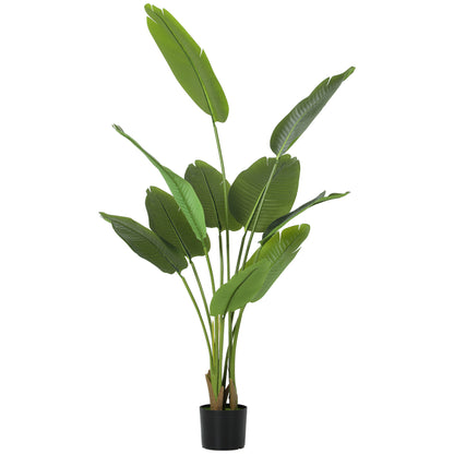 160cm Artificial Bird of Paradise Plant with Flocking in Pot, Green