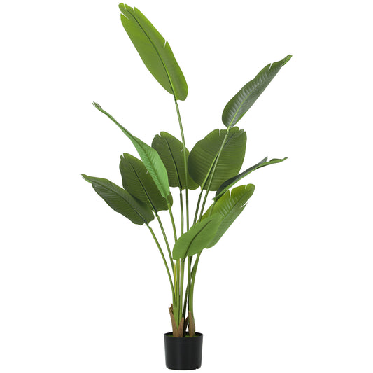 160cm Artificial Bird of Paradise Plant with Flocking in Pot, Green