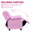 Kids Children Recliner Lounger Armchair Games Chair Sofa Seat PU Leather Look w/ Storage Space on Arms (Pink)