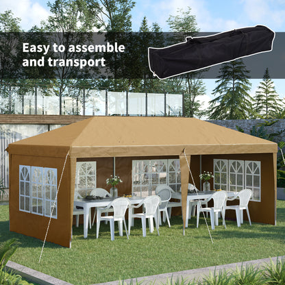 3 x 6m Heavy Duty Gazebo Marquee Party Tent with Storage Bag Khaki