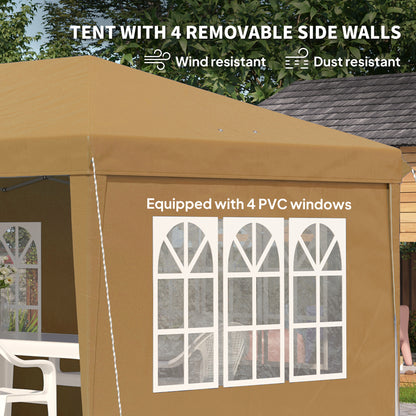 3 x 6m Heavy Duty Gazebo Marquee Party Tent with Storage Bag Khaki