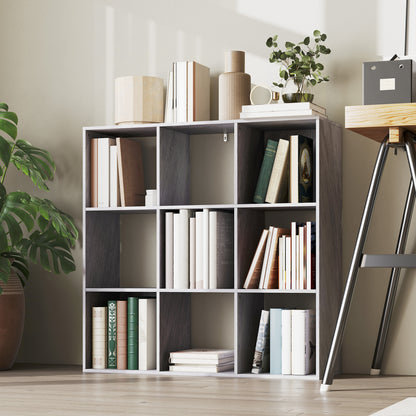 9 Cube Storage Unit Cabinet Bookcase Display Shelves, Marble Grey