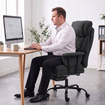 180kg Office Chair, Desk Chair with Lumbar Support, Black