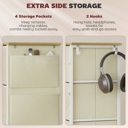 Fabric Chest of Drawers, 4 Drawer Dresser for Bedroom, Beige