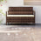 Rattan Garden Bench w/ 125L Storage, Cushioned Outdoor Bench, Brown