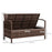 Rattan Garden Bench w/ 125L Storage, Cushioned Outdoor Bench, Brown