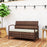 Rattan Garden Bench w/ 125L Storage, Cushioned Outdoor Bench, Brown