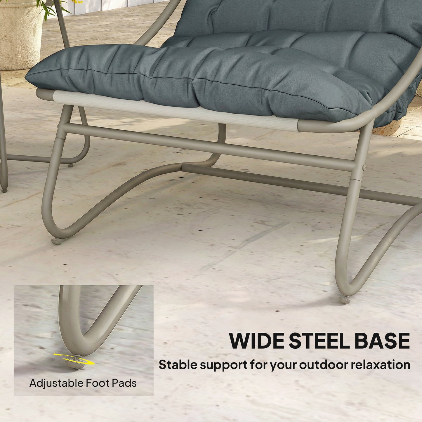 Garden Bistro Set, Bistro Table and Chairs w/ Cushions, Dark Grey