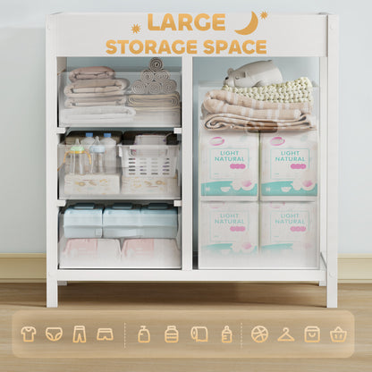 Baby Changing Unit with 4 Drawers, Diaper Changing Table, White