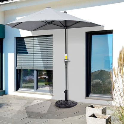 9kg Half Round Parasol Umbrella Base Resin Outdoor Garden Furniture