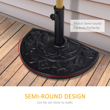 9kg Half Round Parasol Umbrella Base Resin Outdoor Garden Furniture