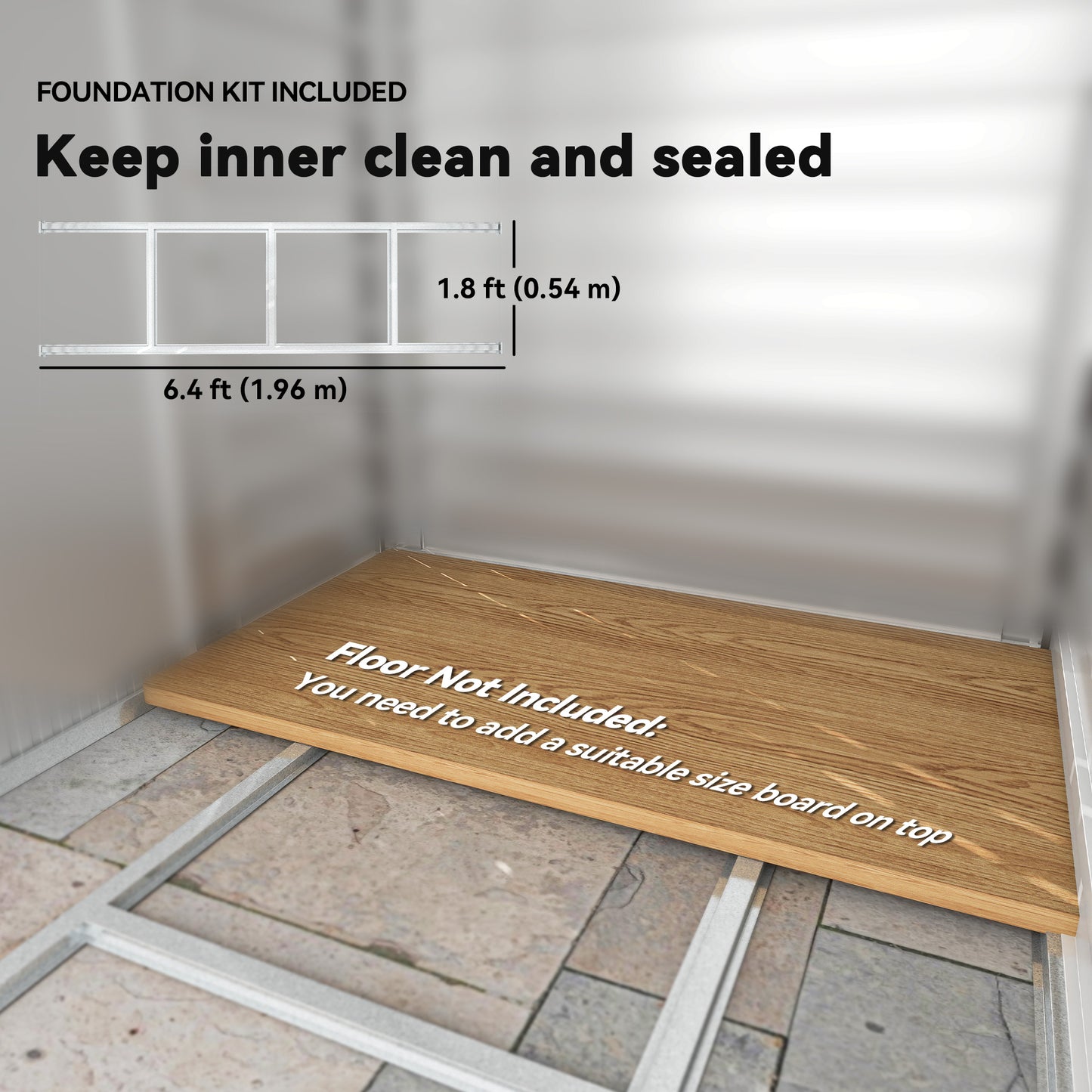 7 x 4ft Garden Shed, Easy to Assemble, Upgraded Galvanised Steel Frame with Foundation Kit, Double Doors with Lock, Outdoor Metal Shed with Vents and Gloves, Garden Storage Shed, Natural