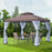 3 x 3(m) Patio Gazebo Canopy Garden Pavilion Tent Shelter with 2 Tier Roof and Mosquito Netting, Steel Frame, Coffee