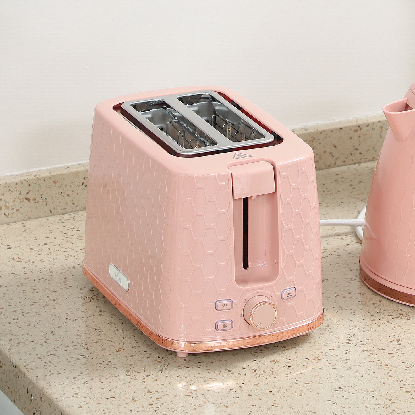 Kettle and Toaster Set 1.7L Kettle & 2 Slice Toaster Set, Light Pink