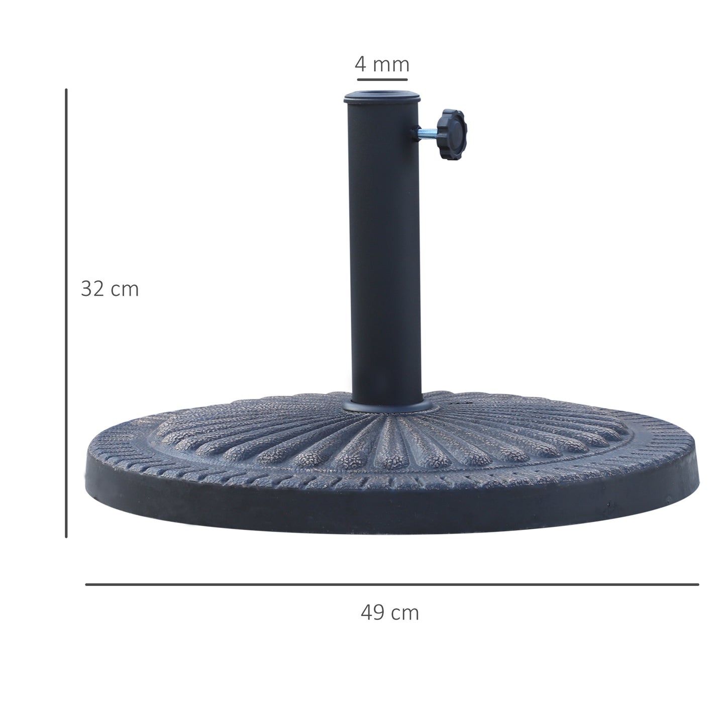 14kg Garden Parasol Base, Round Resin Sun Umbrella Base, Bronze