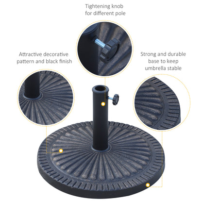 14kg Garden Parasol Base, Round Resin Sun Umbrella Base, Bronze