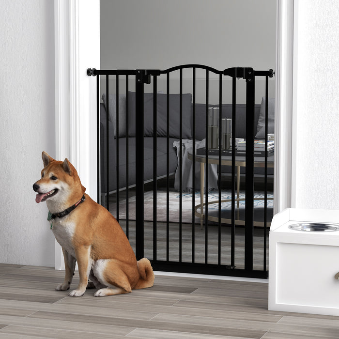 Metal Pet Safety Gate Dog Gate Folding Fence, Black