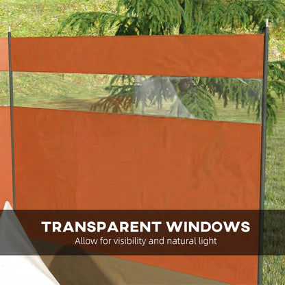Camping Windbreaks with Clear Windows, 440 x 140cm, Orange