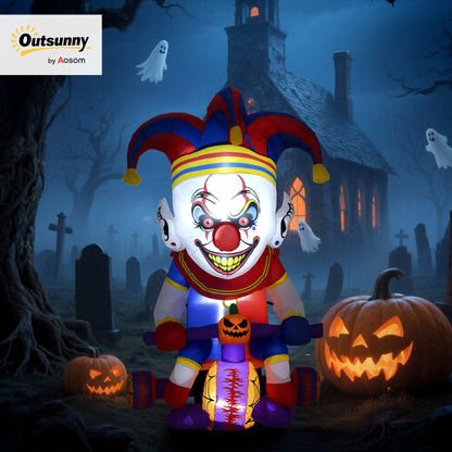 4ft Blow Up Outdoor Halloween Decoration, Clown on Bicycle