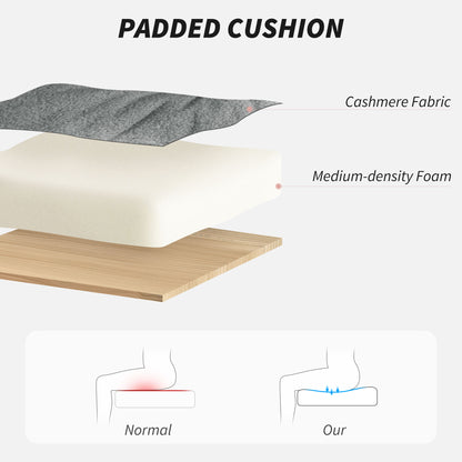 Upholstered Desk Chair with Height Adjustable, Grey