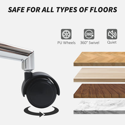 Upholstered Desk Chair with Height Adjustable, Grey