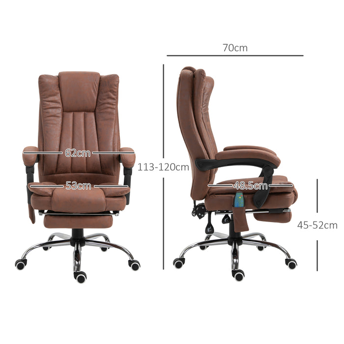 High Back Office Chair with Vibration Massage and Heat, Brown