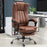 High Back Office Chair with Vibration Massage and Heat, Brown