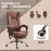 High Back Office Chair with Vibration Massage and Heat, Brown