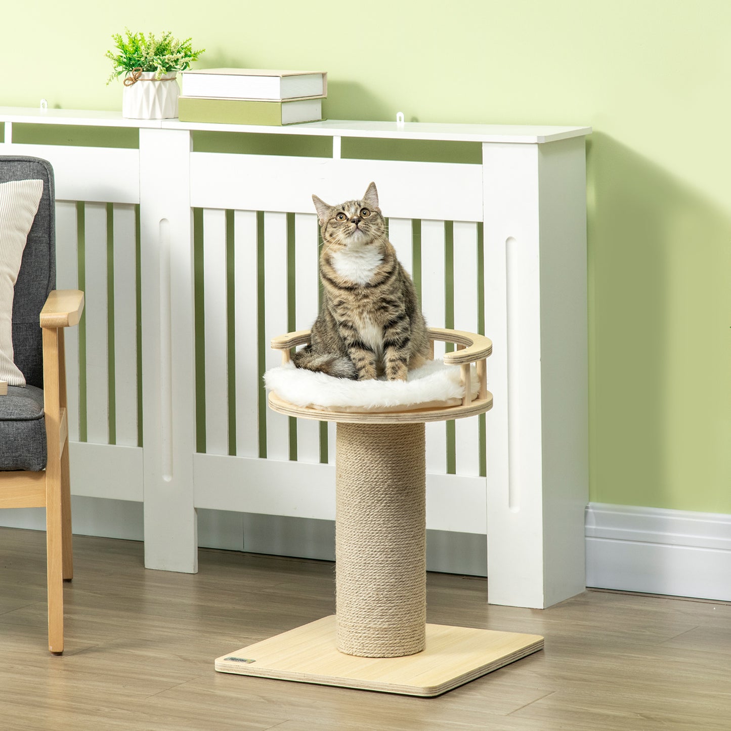 52cm Kitty Activity Centre w/ Bed, Jute Scratching Post
