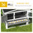 Rabbit Hutch and Run Outdoor Bunny Cage Wooden Guinea Pig Hide House with Sliding Tray, Hay Rack, Ramp, 156 x 58 x 68cm, Grey