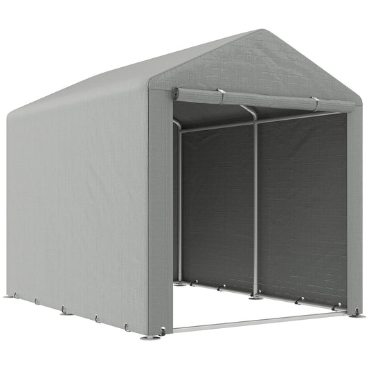 1.6 x 2.2m Garden Storage Shed Portable Shed Tent, Light Grey