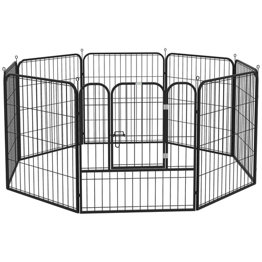 Heavy Duty 8 Panel Dog Play Pen Pet Playpen for Puppy Rabbit Enclosure Foldable Indoor Outdoor 80 x 80 cm