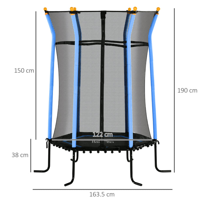 5.4FT Kids Trampoline with Enclosure Indoor Outdoor Blue