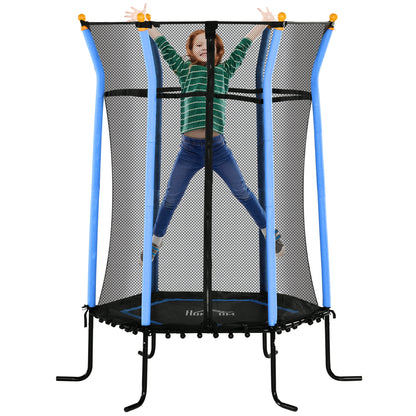 5.4FT Kids Trampoline with Enclosure Indoor Outdoor Blue
