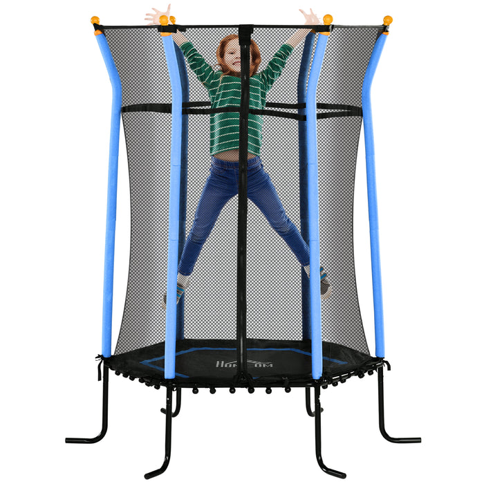 5.4FT Kids Trampoline with Enclosure Indoor Outdoor Blue