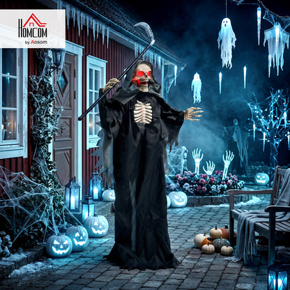 67"/170cm Life Size Animated Grim Reaper Halloween Decoration