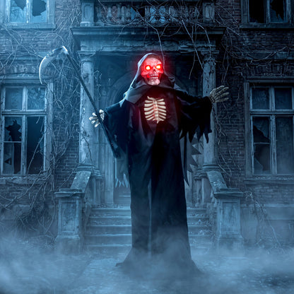 67"/170cm Life Size Animated Grim Reaper Halloween Decoration