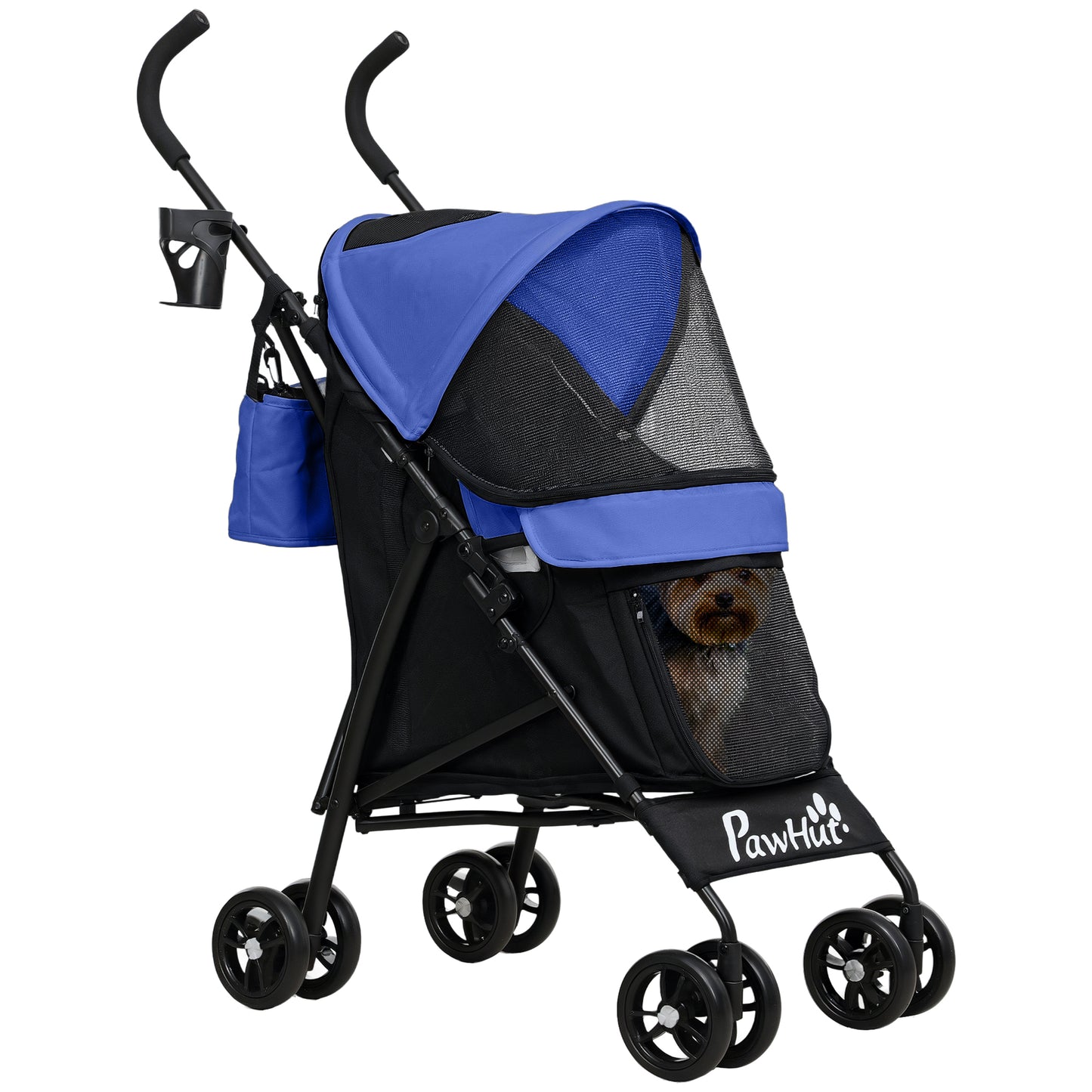 Lightweight Foldable Dog Stroller for Mini Dogs, Dark Blue