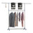 Heavy Duty Clothes Hanger Garment Rail Hanging Display Stand Rack w/ Wheels Adjustable