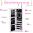 Mirrored Jewellery Storage Cabinet Door Mounted/Wall mounted Organiser Hanging Lockable w/ 6 Inner LED Lights White